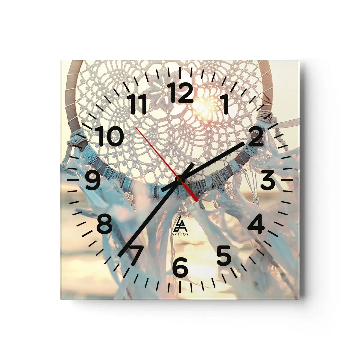 Reloj de pared - Reloj de vidrio - Tótem sagrado - 30x30 cm