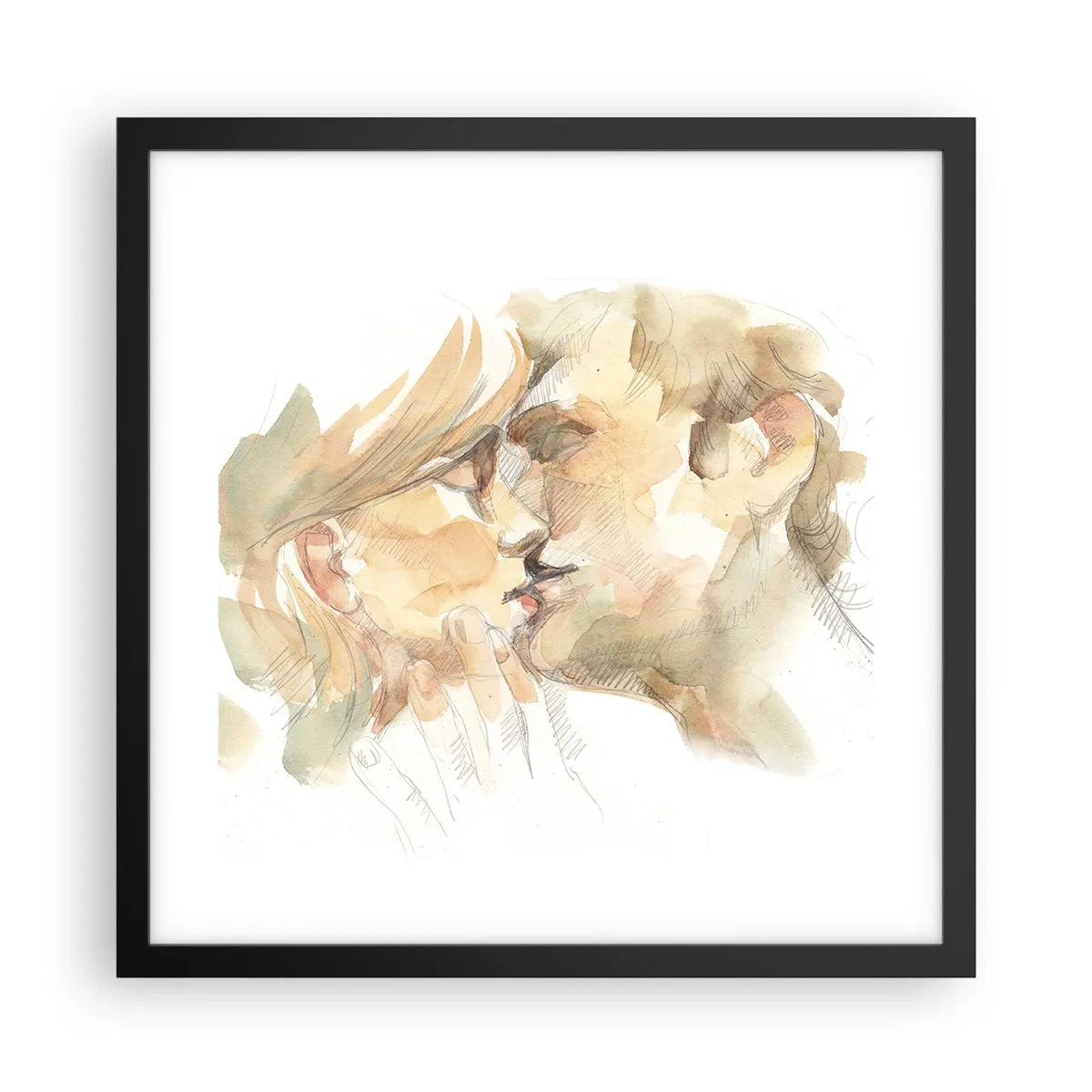 Póster en marco negro - ¿La media naranja encontrada? - 40x40 cm