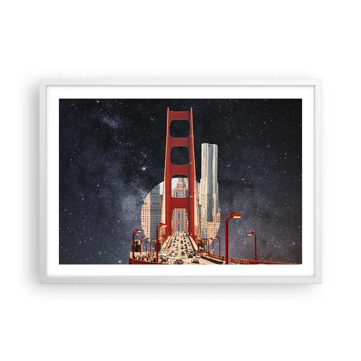 Póster en marco blanco - Siempre en el centro - 70x50 cm