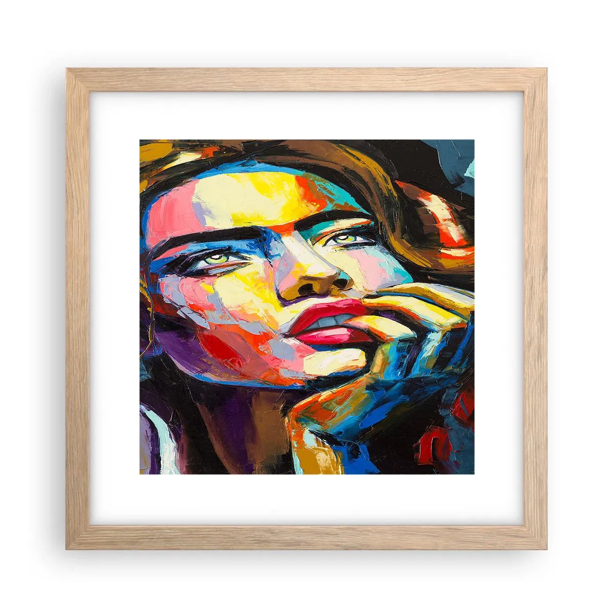 Póster en marco roble claro - Sueños - 30x30 cm