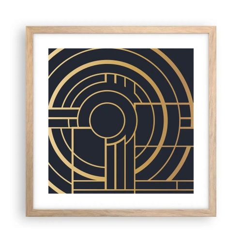 Póster en marco roble claro - Giro de los elementos - 40x40 cm
