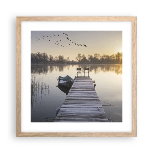 Póster en marco roble claro - Volveré en un rato - 40x40 cm