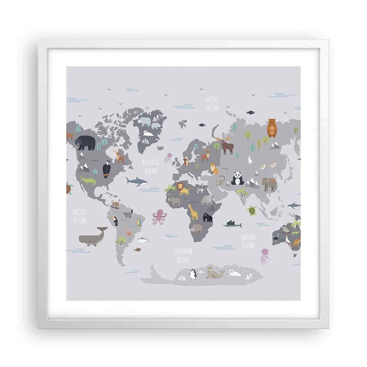 Póster en marco blanco - Dime de dónde eres... - 50x50 cm