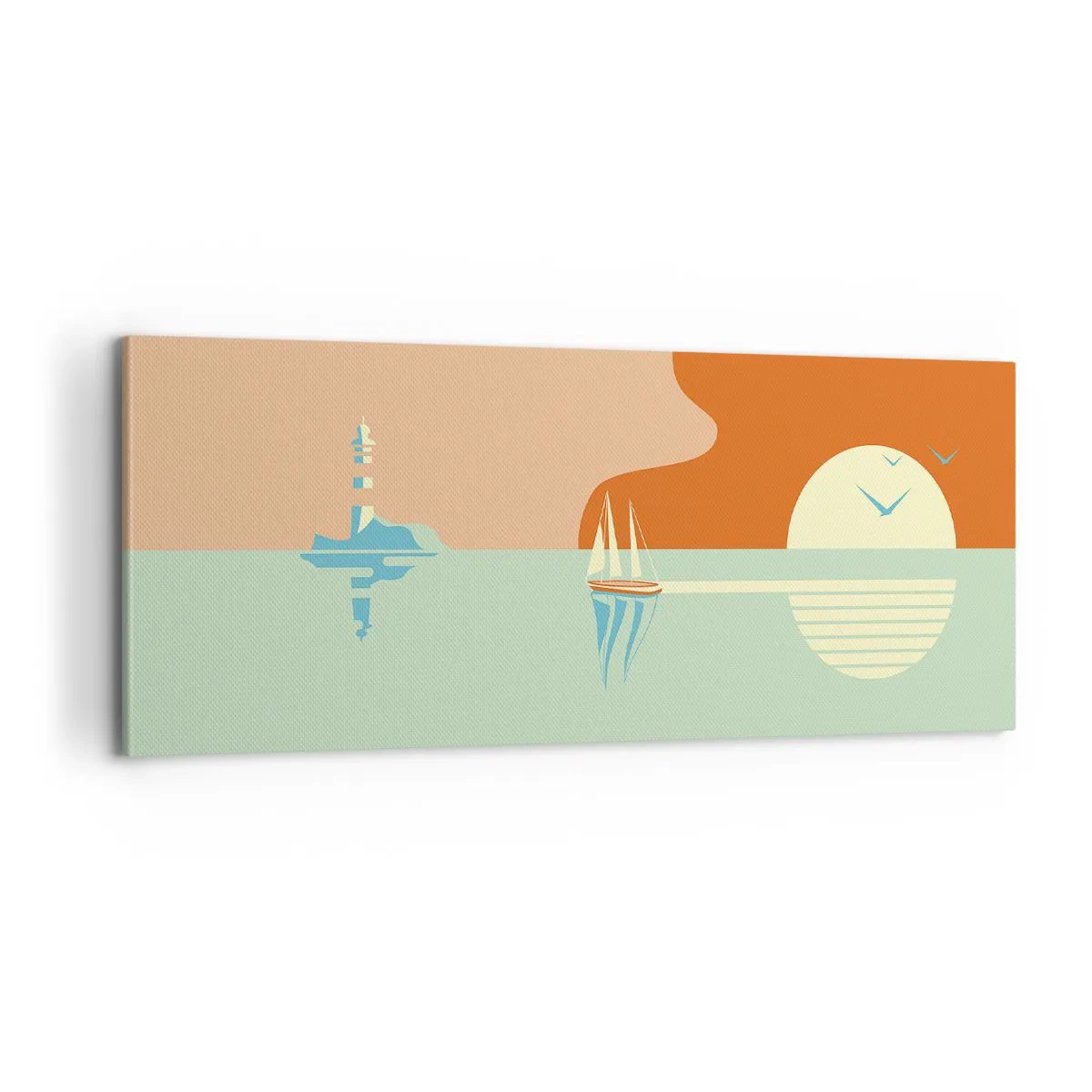 Cuadro sobre lienzo - Impresión de Imagen - Un paisaje marino perfecto - 100x40 cm