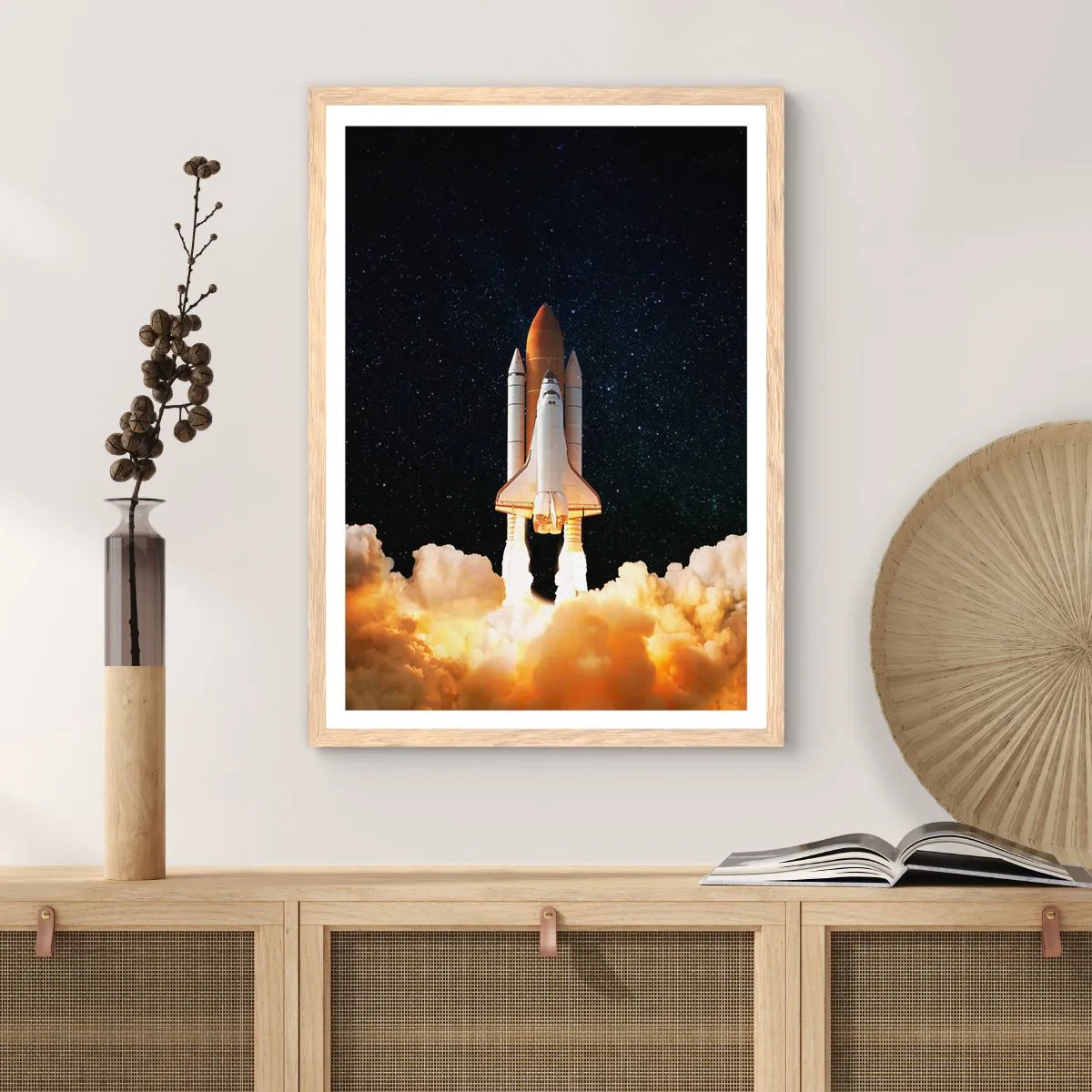 Póster en marco roble claro - ¡Ad astra! - 50x70 cm