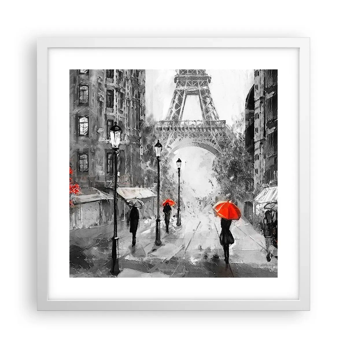 Póster en marco blanco - Todos los caminos conducen a ella - 40x40 cm