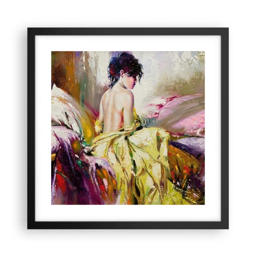 Póster en marco negro - La hermosura y frescura de la flor - 40x40 cm