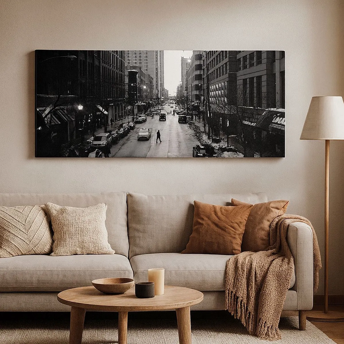 Cuadro sobre lienzo - Impresión de Imagen - Un día como otro cualquiera - 100x40 cm