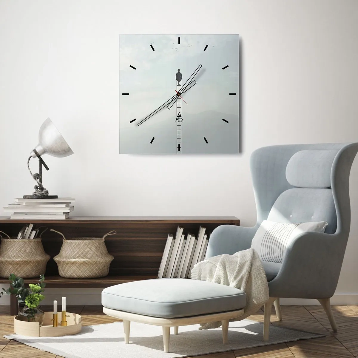 Reloj de pared - Reloj de vidrio - Hacia lo más alto - 40x40 cm