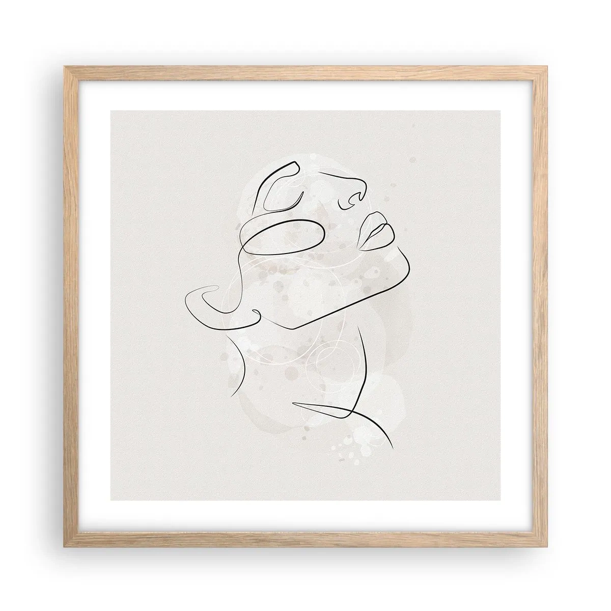Póster en marco roble claro - Contorno de un sueño - 50x50 cm
