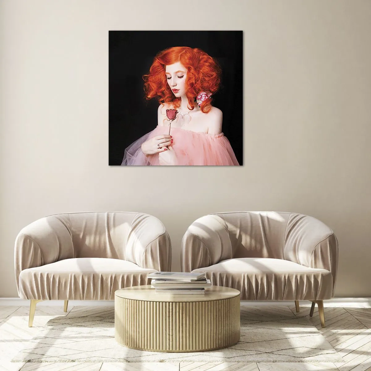 Cuadro sobre vidrio - Impresiones sobre Vidrio - En estilo barroco - 30x30 cm