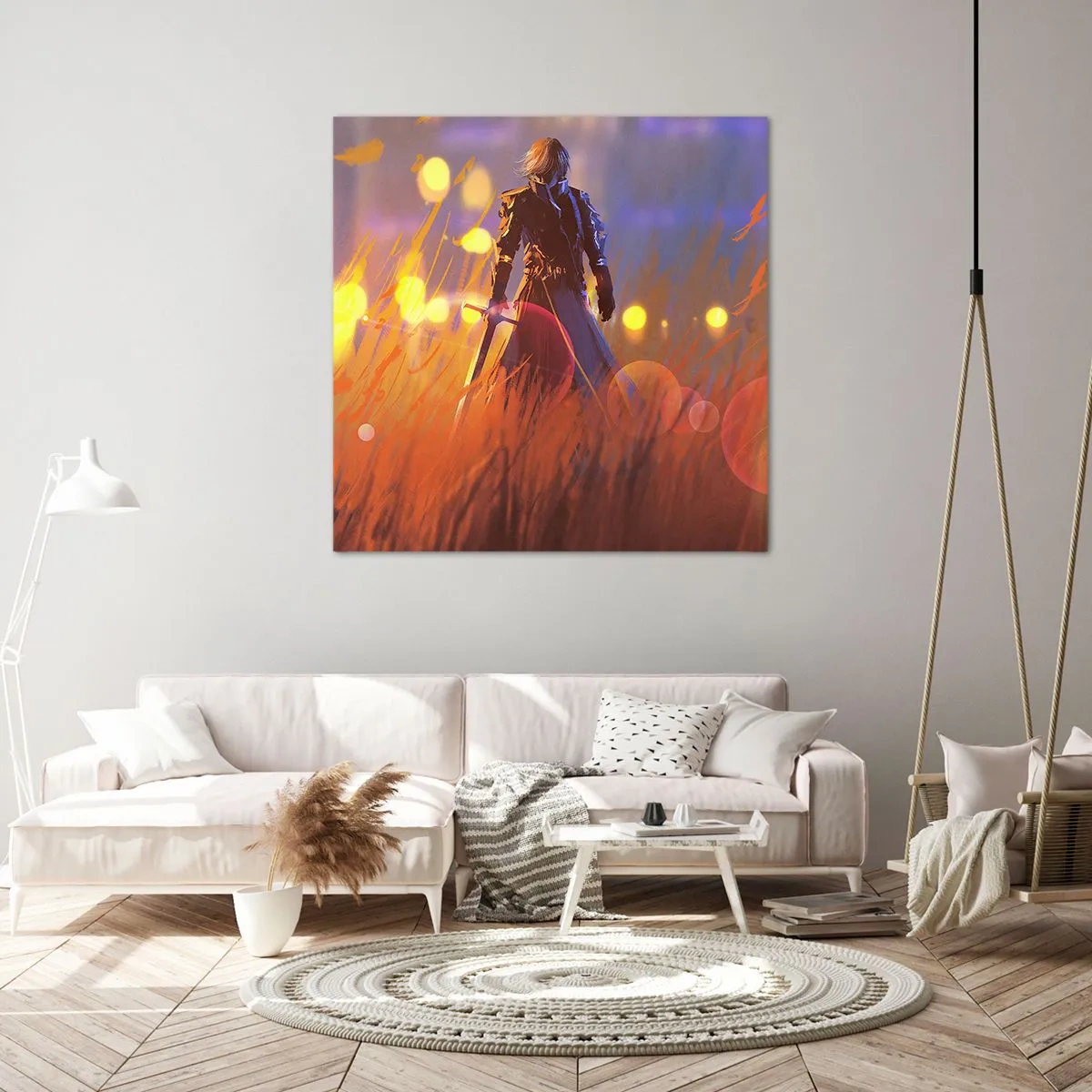 Cuadro sobre lienzo - Impresión de Imagen - El caballero equivocado - 70x70 cm