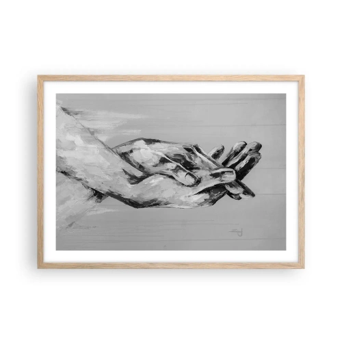 Póster en marco roble claro - El comienzo... - 70x50 cm