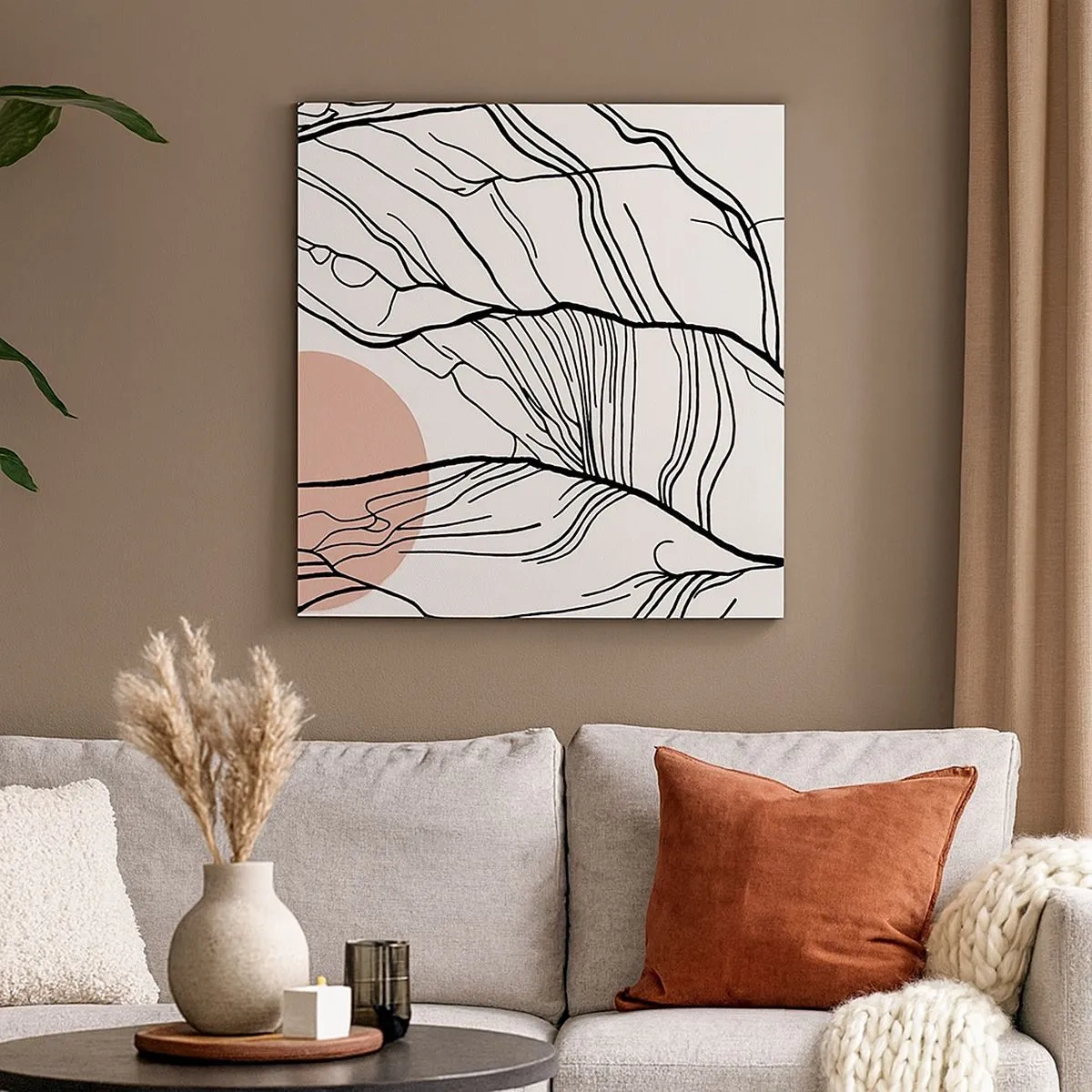 Cuadro sobre lienzo - Impresión de Imagen - En una red de ramas - 30x30 cm