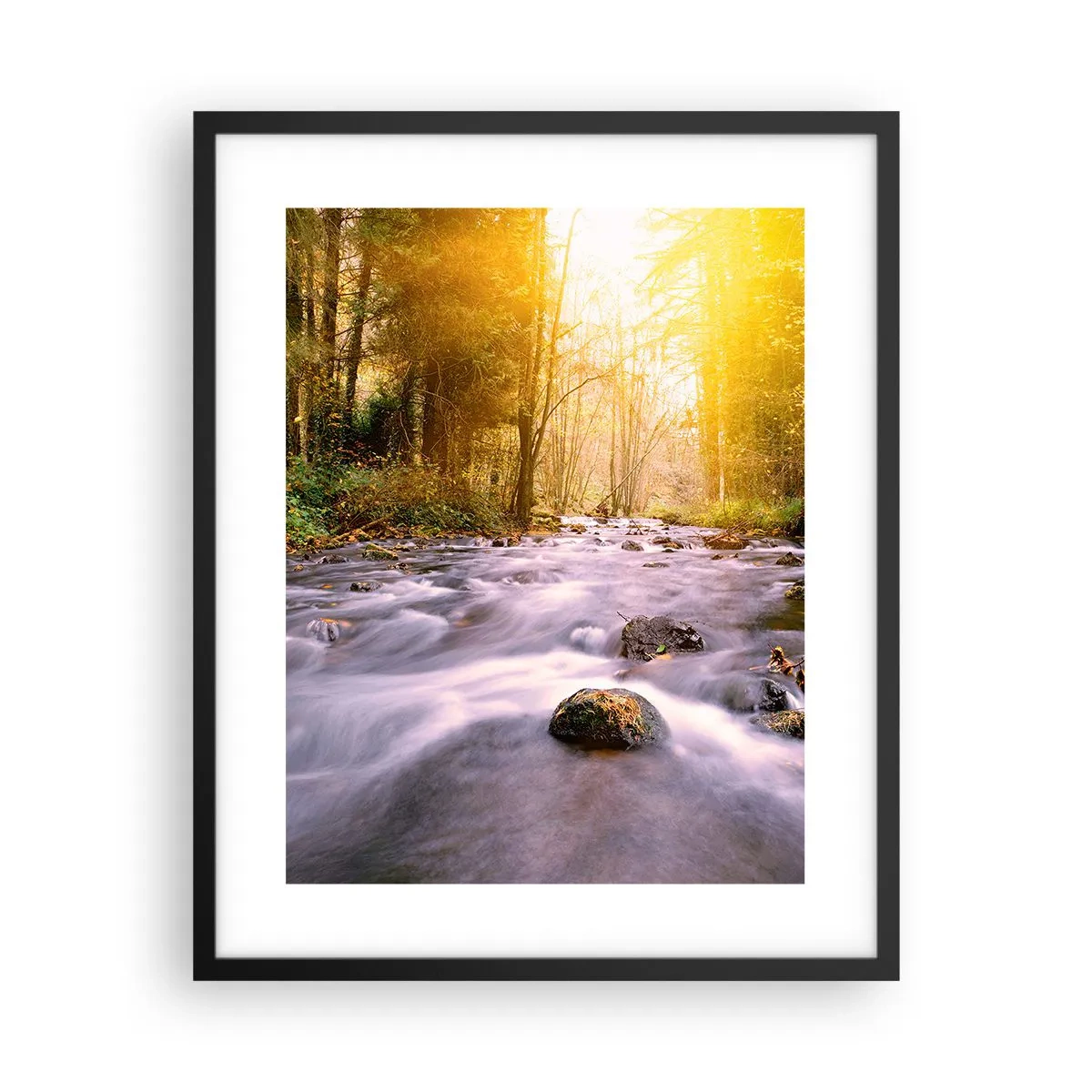 Póster en marco negro - Malaquita en un marco de plata y oro - 40x50 cm