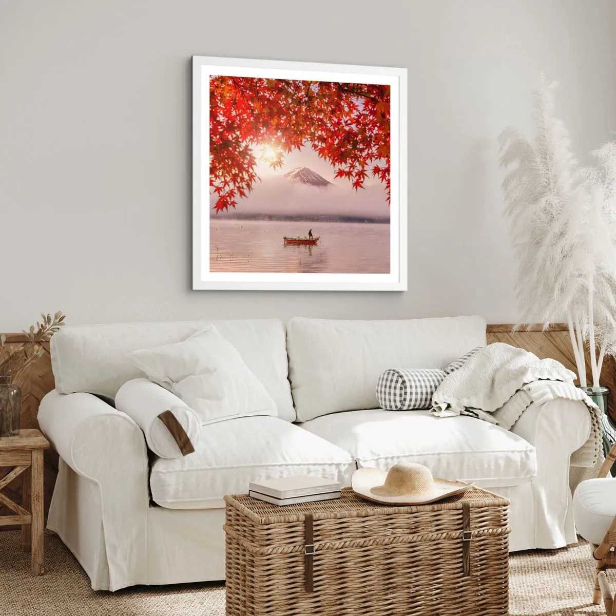 Póster en marco blanco - Estilo japonés - 40x40 cm