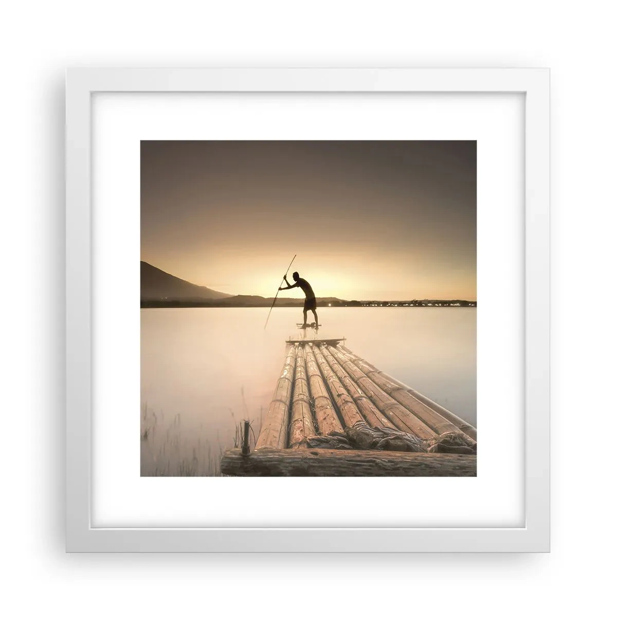 Póster en marco blanco - Antes del descanso - 30x30 cm