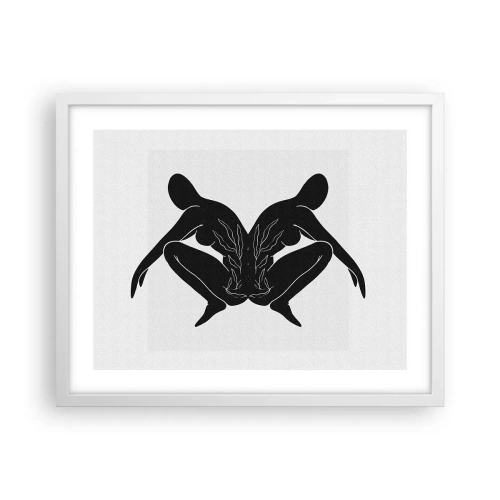 Póster en marco blanco - Un alma compartida - 50x40 cm