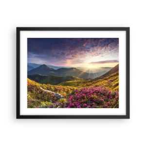 Póster en marco negro - La frescura de una mañana de montaña - 50x40 cm