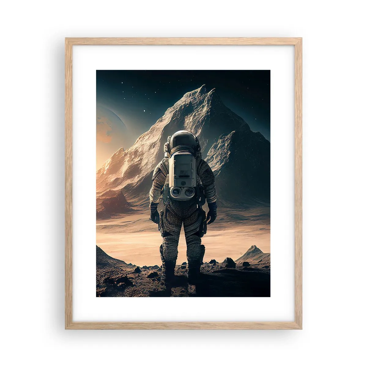 Póster en marco roble claro - Un nuevo reto - 40x50 cm