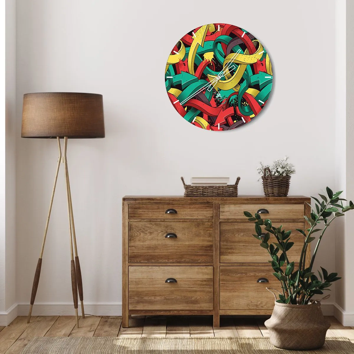 Reloj de pared - Reloj de vidrio - ¿Qué camino tomar? - 40x40 cm