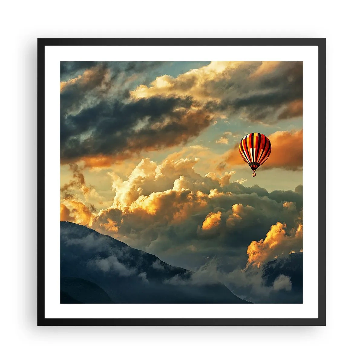 Póster en marco negro - Vuelo porque quiero - 60x60 cm