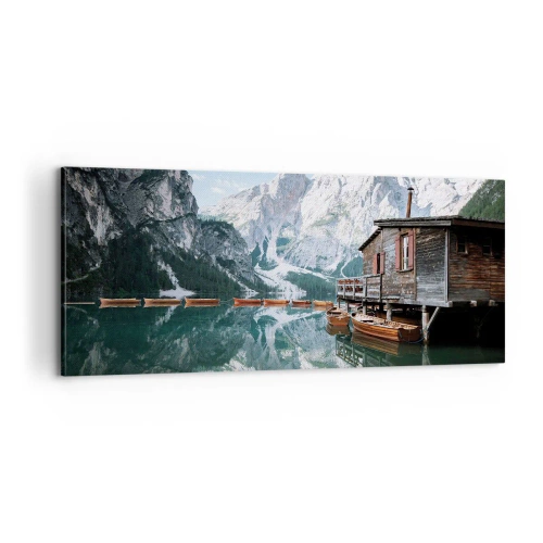 Cuadro sobre lienzo - Impresión de Imagen - Una mañana cristalina de montaña - 100x40 cm
