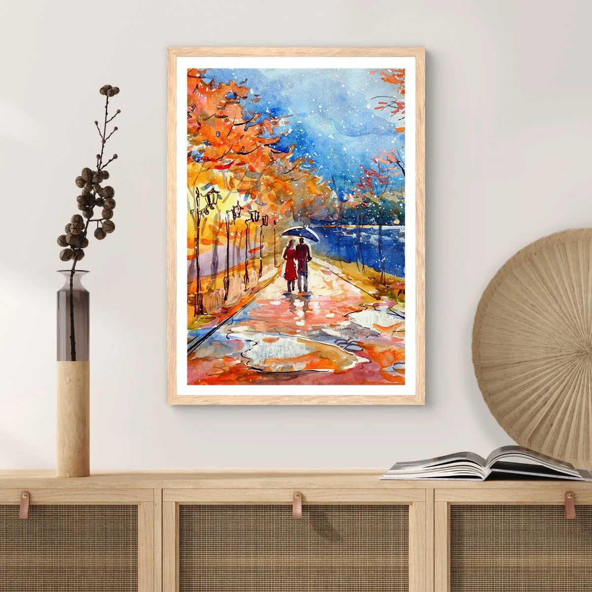 Póster en marco roble claro - Juntos hasta el límite del tiempo - 70x100 cm