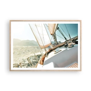 Póster en marco roble claro - A toda vela - 100x70 cm