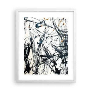 Póster en marco blanco - Abstracción expresionista - 40x50 cm