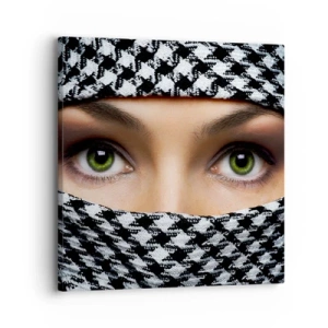 Cuadro sobre lienzo - Impresión de Imagen - Hermosa mirada de ojos verdes - 30x30 cm