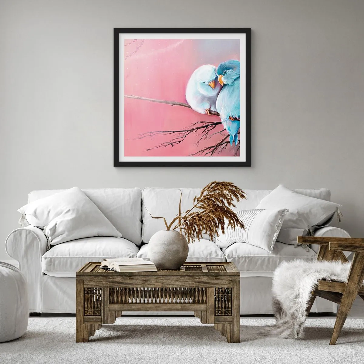 Póster en marco negro - Qué añadir aquí... - 60x60 cm