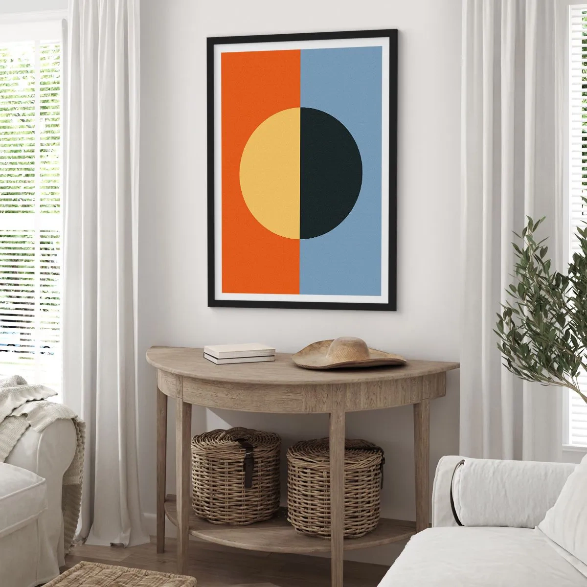 Póster en marco negro - Una composición de calidez y frescura - 61x91 cm