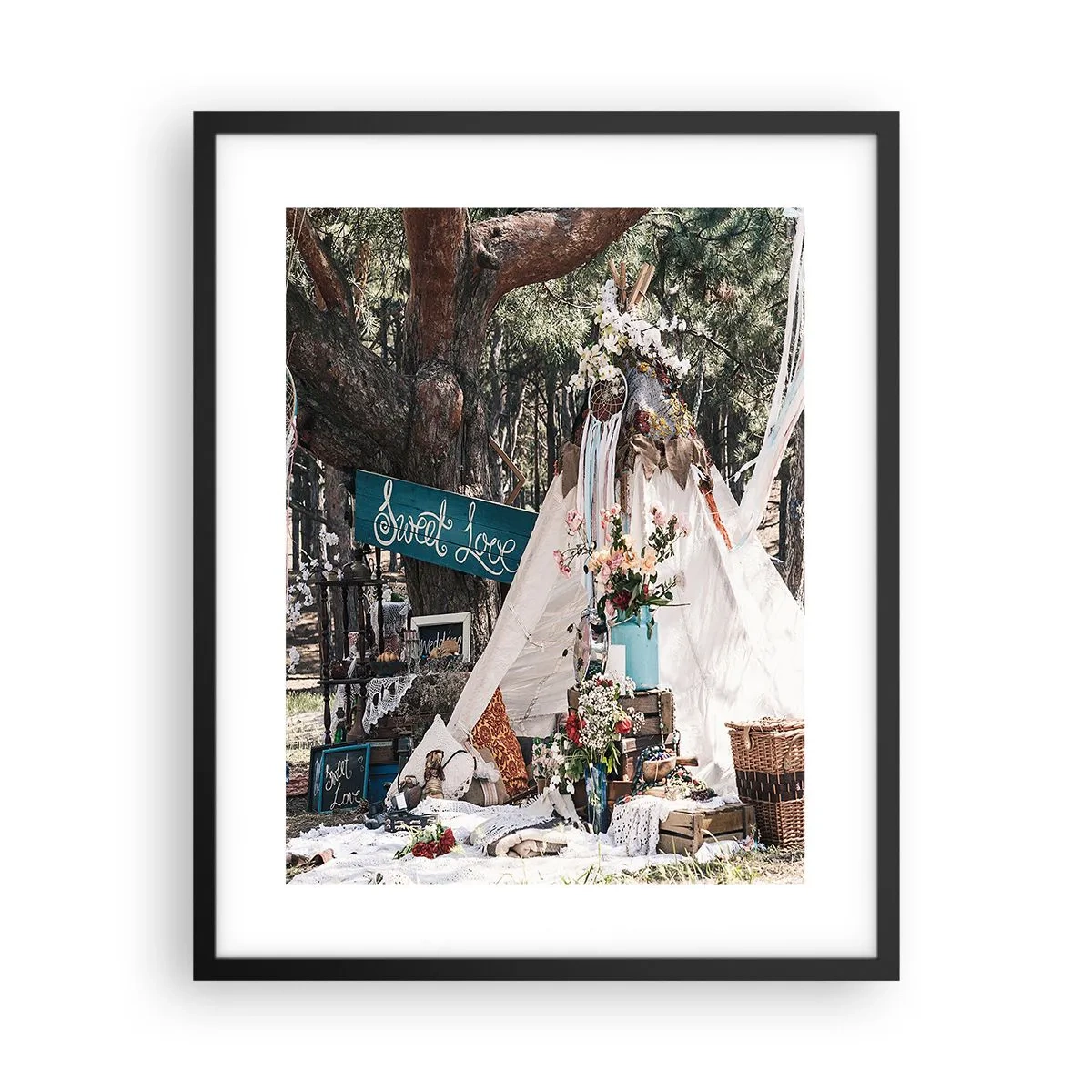 Póster en marco negro - Amor exótico - 40x50 cm