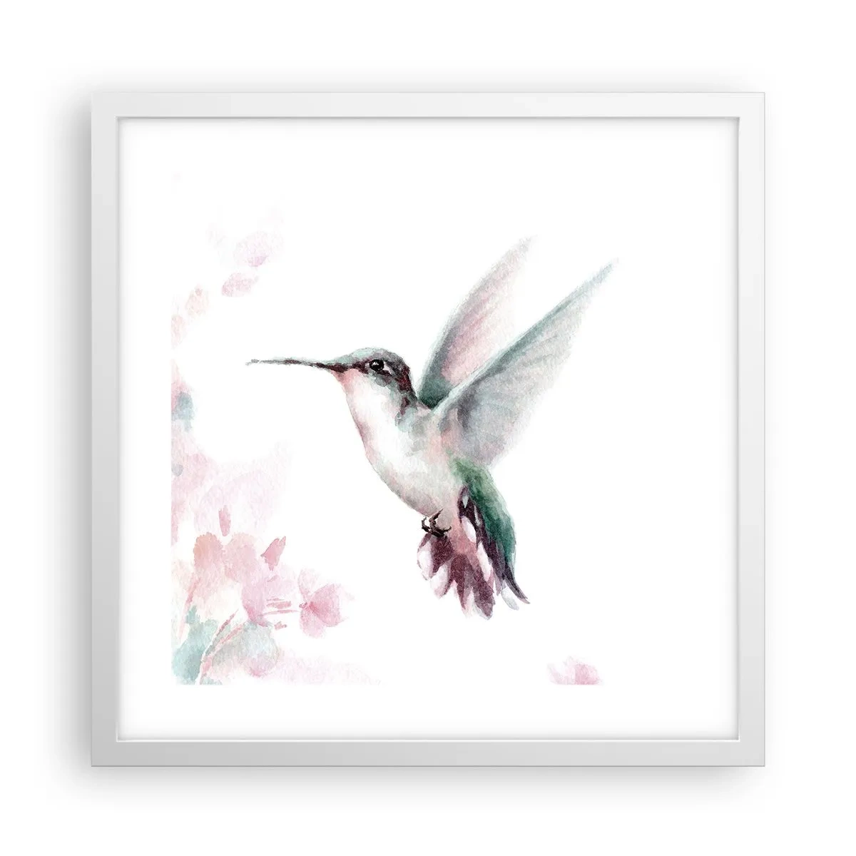 Póster en marco blanco - Plasmando el aleteo - 40x40 cm