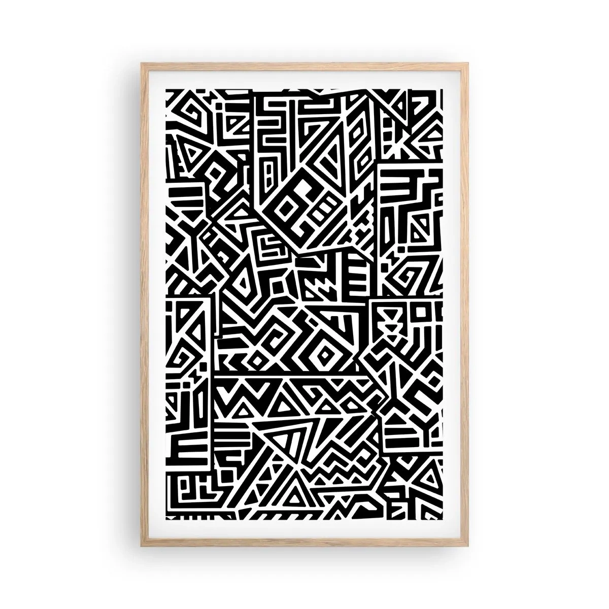 Póster en marco roble claro - Composición precolombina - 61x91 cm