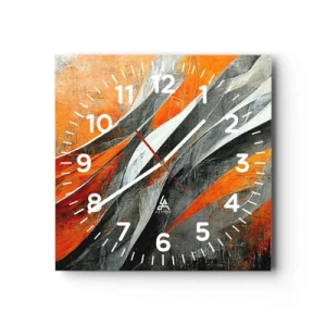 Reloj de pared - Reloj de vidrio - Calor y frío - 30x30 cm