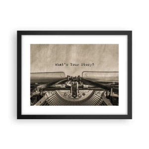 Póster en marco negro - Solo espero una respuesta - 40x30 cm