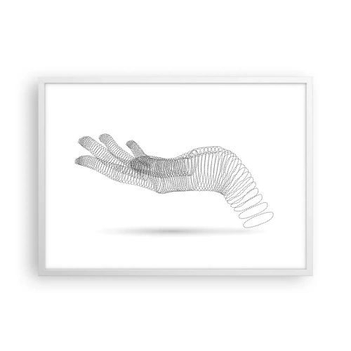 Póster en marco blanco - Mano elástica - 70x50 cm