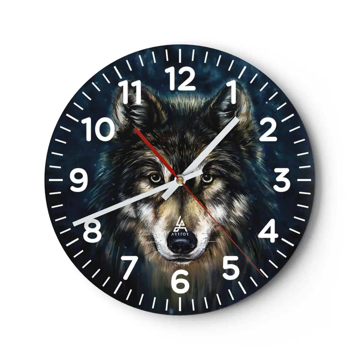 Reloj de pared - Reloj de vidrio - ¿Alfa? Y omega - 30x30 cm
