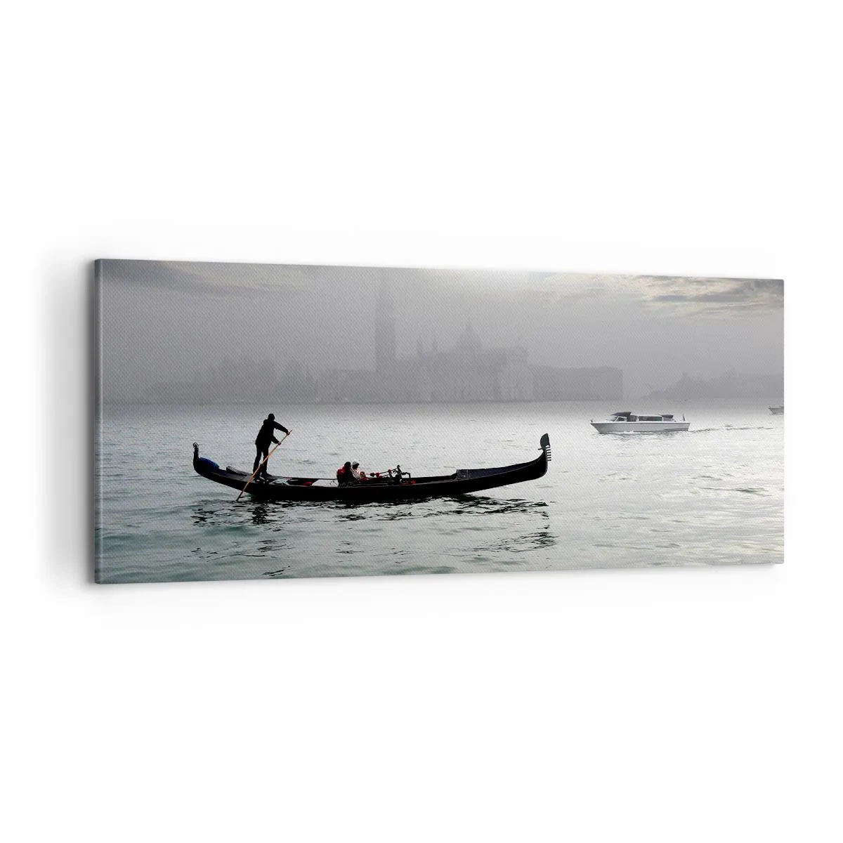 Cuadro sobre lienzo - Impresión de Imagen - Una fabulosa ciudad de agua y niebla - 100x40 cm