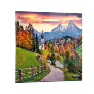 Cuadro sobre vidrio - Impresiones sobre Vidrio - Paisaje como una pintura - 30x30 cm