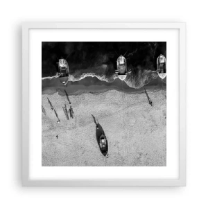 Póster en marco blanco - Aún en la orilla... - 40x40 cm