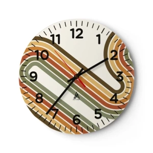 Reloj de pared - Reloj de vidrio - Zigzagueando hasta su destino - 40x40 cm
