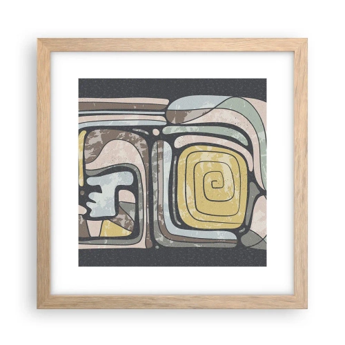 Póster en marco roble claro - Abstracción con espíritu precolombino - 30x30 cm