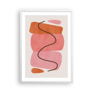 Póster en marco blanco - Suave movimiento de formas - 50x70 cm