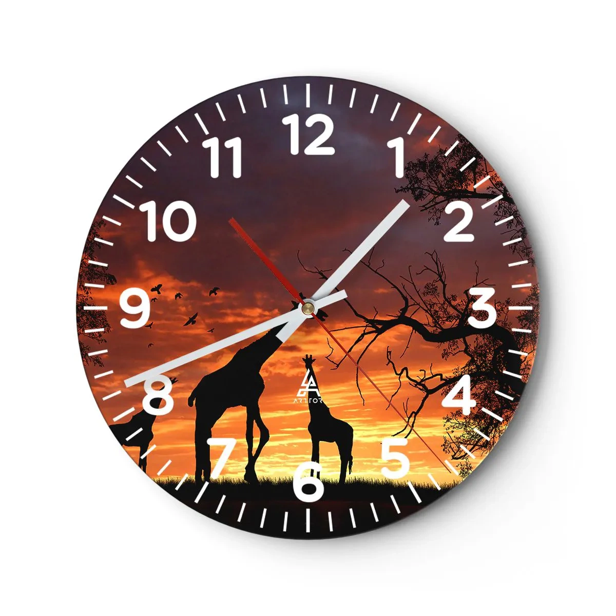 Reloj de pared - Reloj de vidrio - Una pequeña cena con tus seres queridos - 30x30 cm