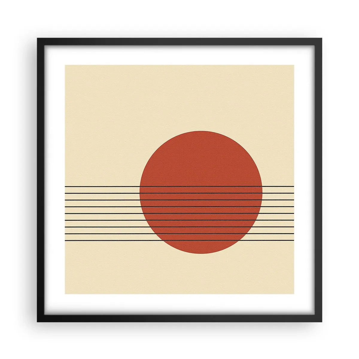 Póster en marco negro - Cruzando el círculo - 50x50 cm