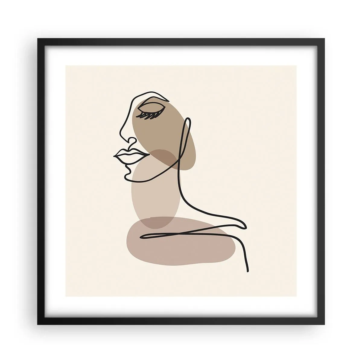 Póster en marco negro - Una línea de hermosura - 50x50 cm