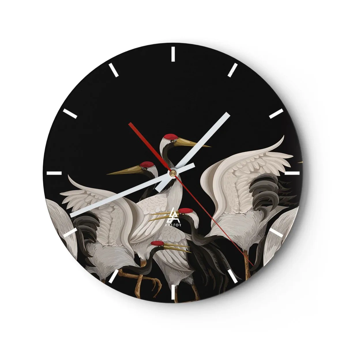 Reloj de pared - Reloj de vidrio - Asuntos de aves - 40x40 cm
